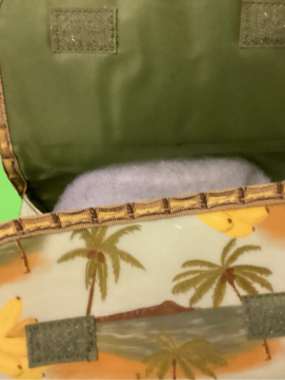 Avon Vintage Tropical Banana Print Mini Tote Bag - Picture 2 of 11